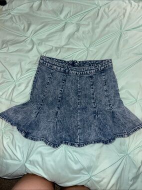 High waisted Jean mini skirt